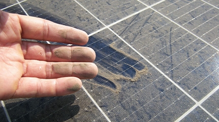 dust on solar panels